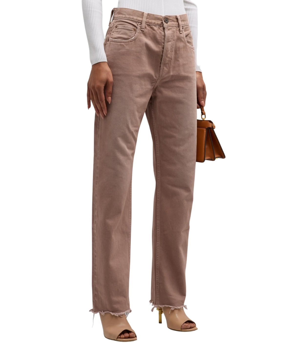 MOUSSY Emery Wide Straight Beige Garmentory