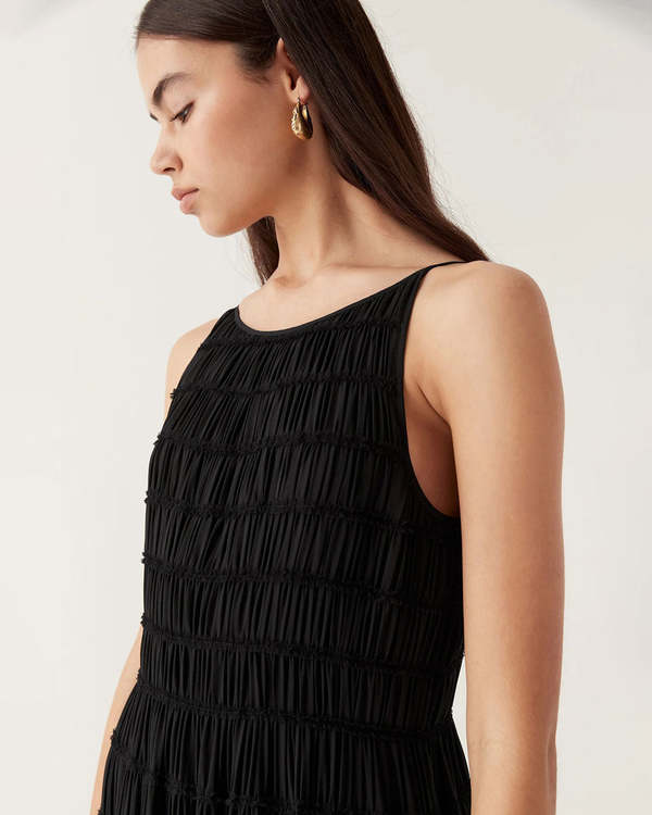 black maxi gown dress Shona Joy - La Lune Lace Back Maxi Dress - Black