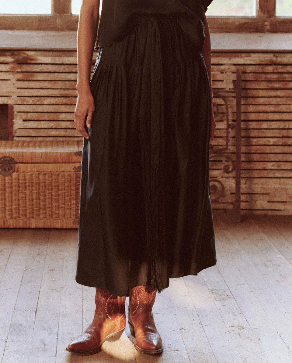 Stetson & THE GREAT. The Chambray Embroidered Highland Skirt