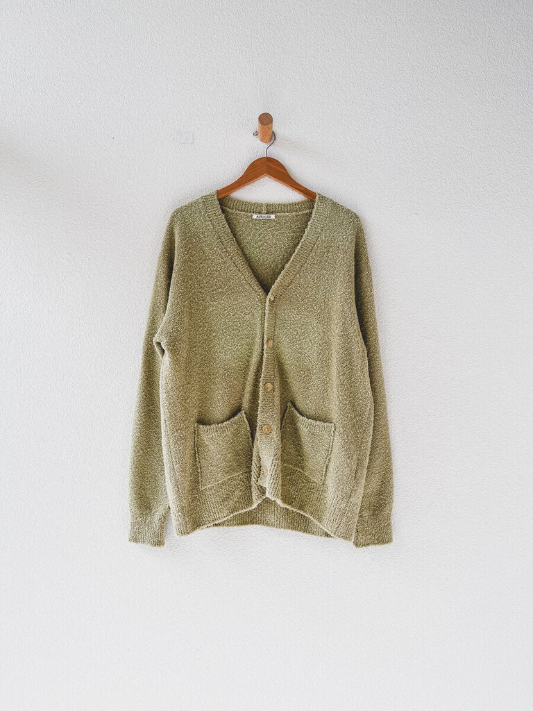 トップス AURALEE SHAGGY KNIT CARDIGAN Auralee Cotton Linen Cut Shaggy Knit Cardigan | Garmentory