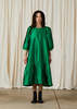Ali Golden Taffeta Peasant Dress - Kelly Green - Thumbnail 2