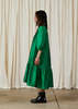 Ali Golden Taffeta Peasant Dress - Kelly Green - Thumbnail 5