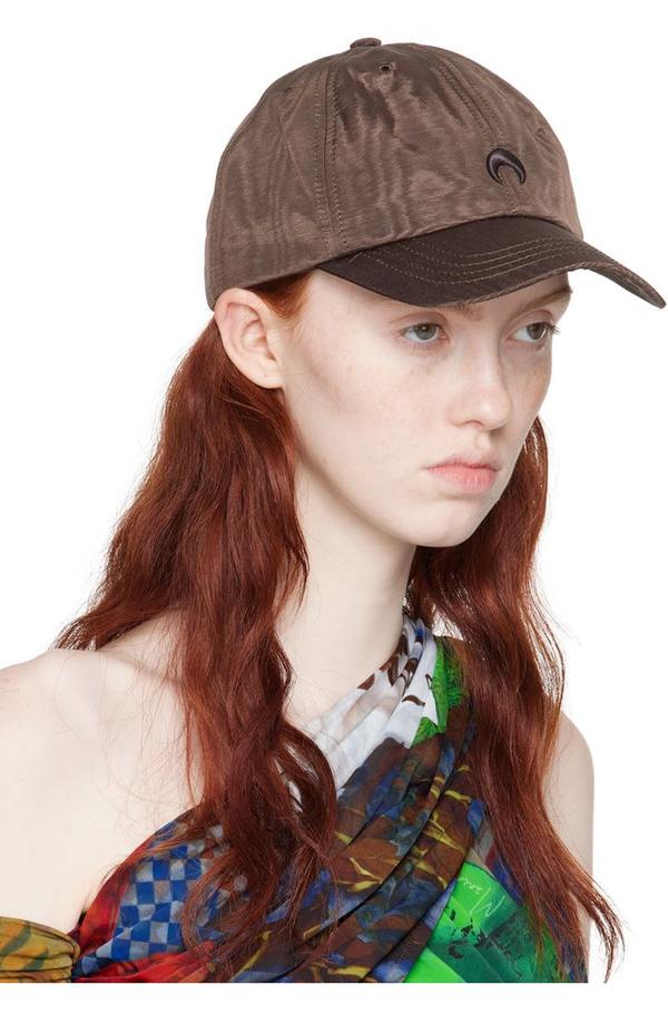 帽子 MARINE SERRE Regenerated CAP Marine Serre Brown Regenerated Cap | Garmentory