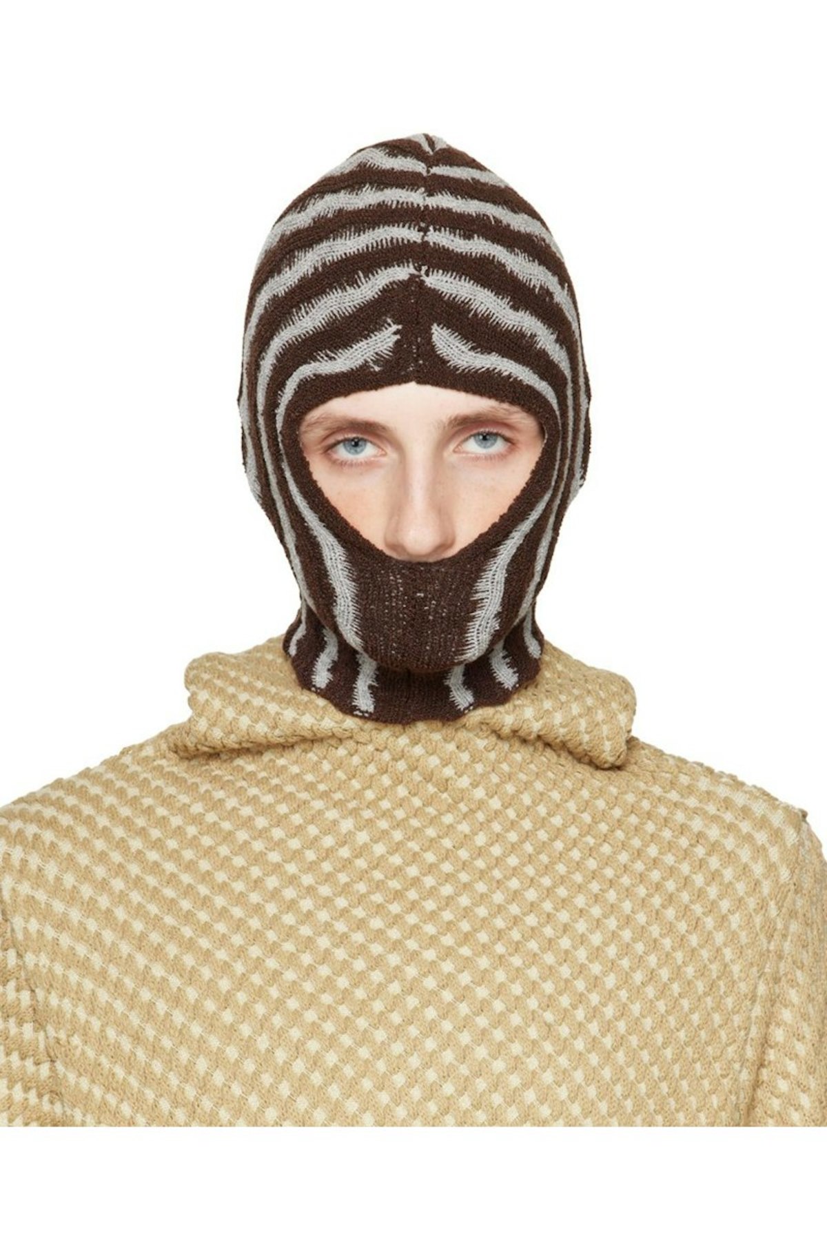 Isa Boulder Brown & Gray Big Cactus Balaclava | Garmentory