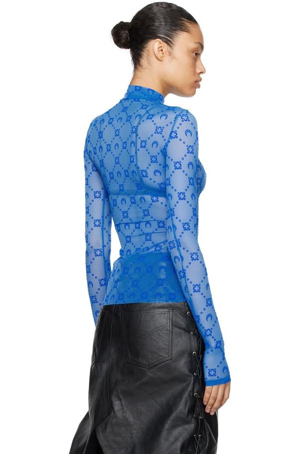Marine Serre SSENSE Exclusive Blue Turtleneck | Garmentory
