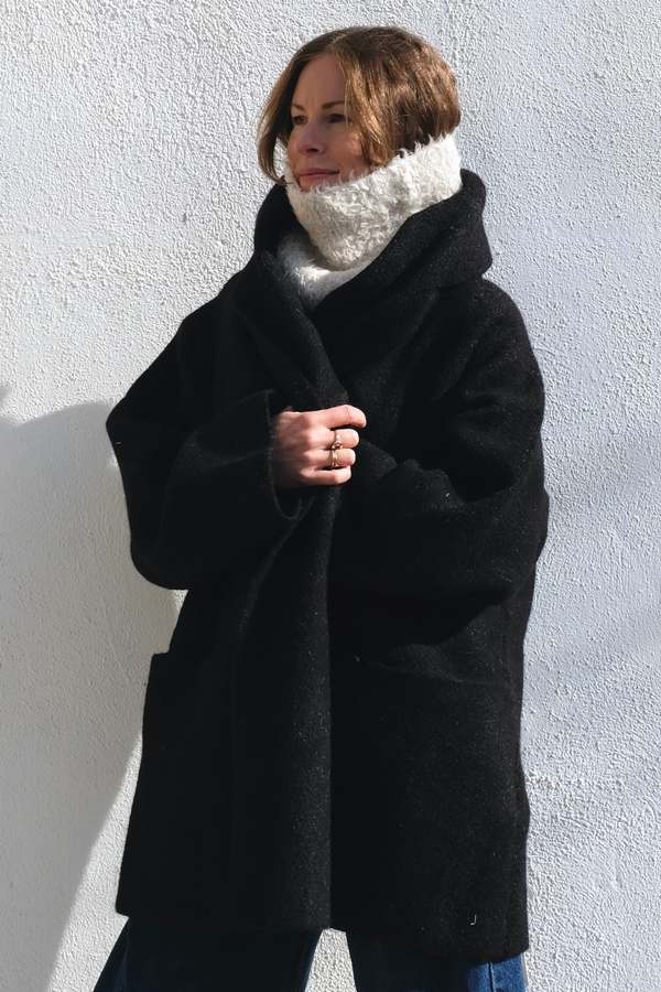 Lauren Manoogian Double Face Coat - Black Melange