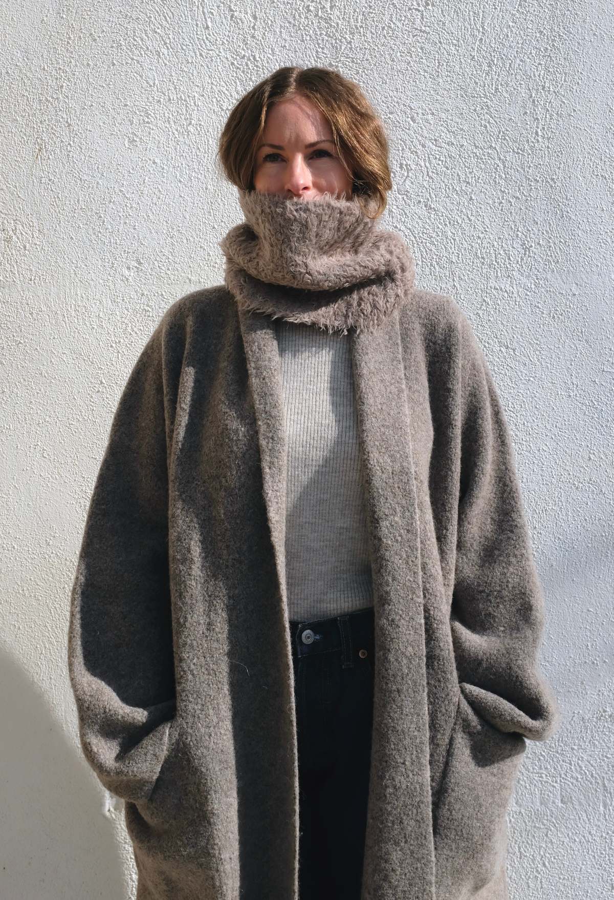 Lauren Manoogian Rib Sherpa Cowl - Taupe Marl | Garmentory
