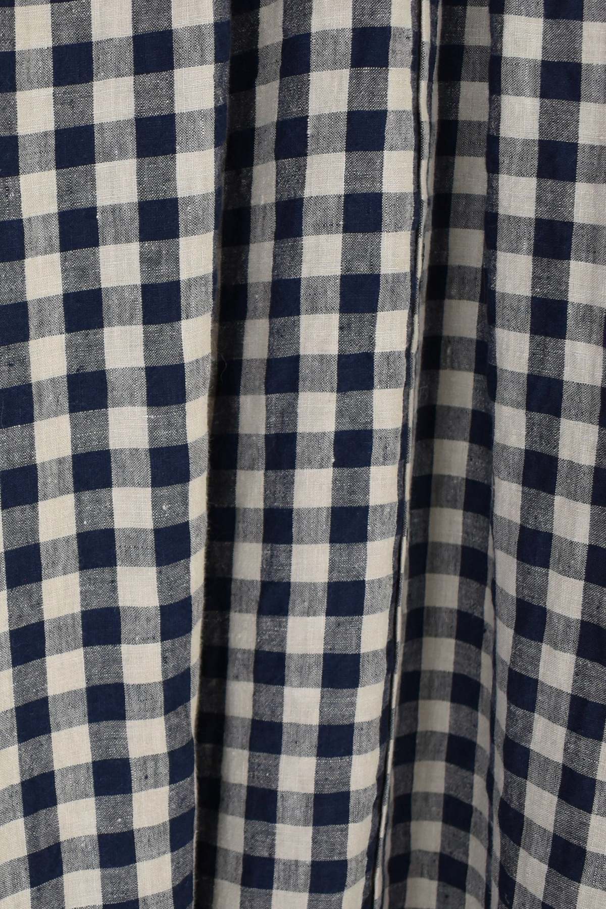 ICHI ANTIQUITES Azumadaki Linen Gingham Dress - Beige | Garmentory 