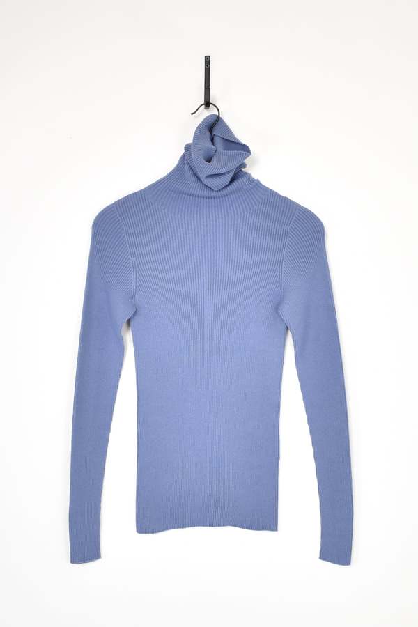 ICHI ANTIQUITES Rib Turtleneck Pullover - Blue | Garmentory