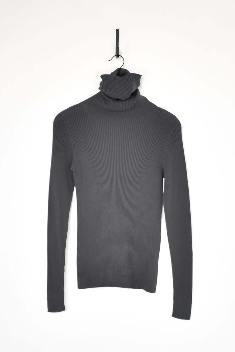 ICHI ANTIQUITES Rib Turtleneck Pullover - Charcoal | Garmentory