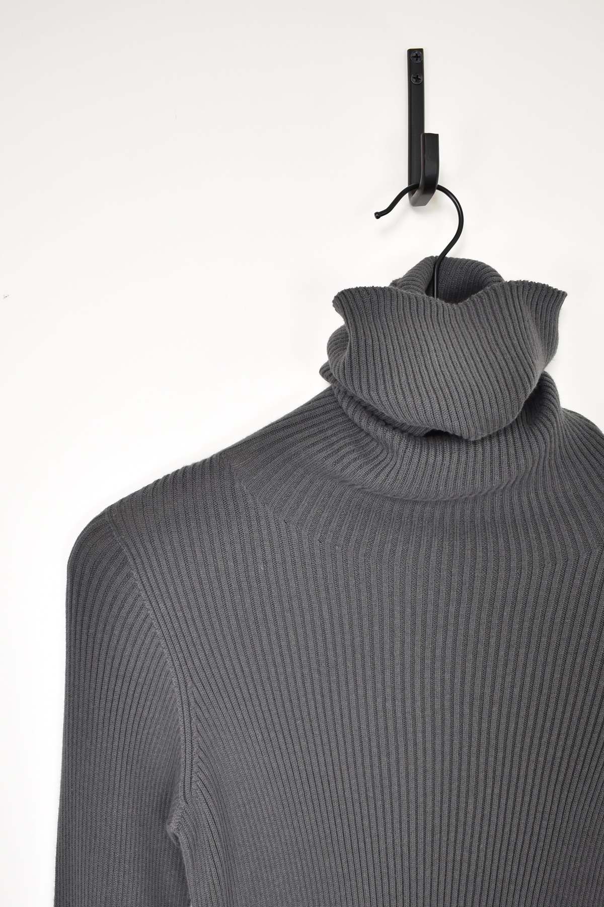 ICHI ANTIQUITES Rib Turtleneck Pullover - Charcoal | Garmentory