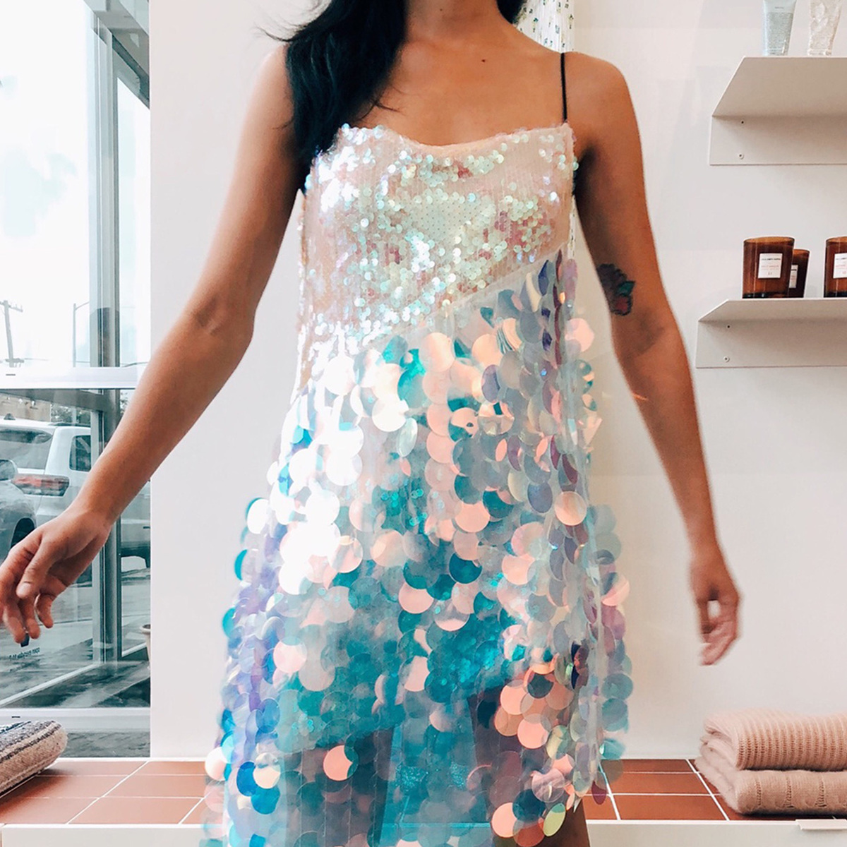 sandy liang sequin dress Sandy Liang Minskin Dress on Garmentory