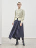 Maison De Ines Unbalanced Pleats Skirt - Navy - Thumbnail 1
