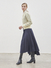 Maison De Ines Unbalanced Pleats Skirt - Navy - Thumbnail 3