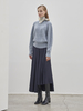 Maison De Ines Unbalanced Pleats Skirt - Navy - Thumbnail 6