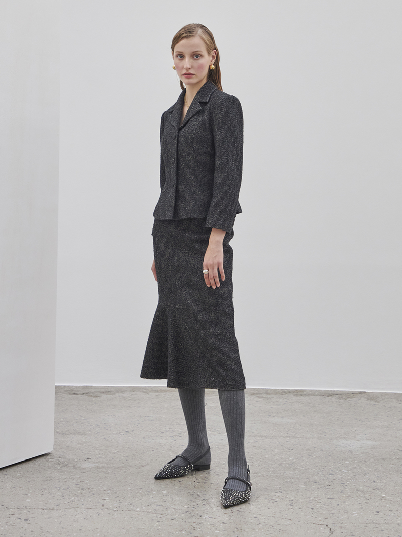 Maison De Ines Mermaid Tweed Jacket - Black