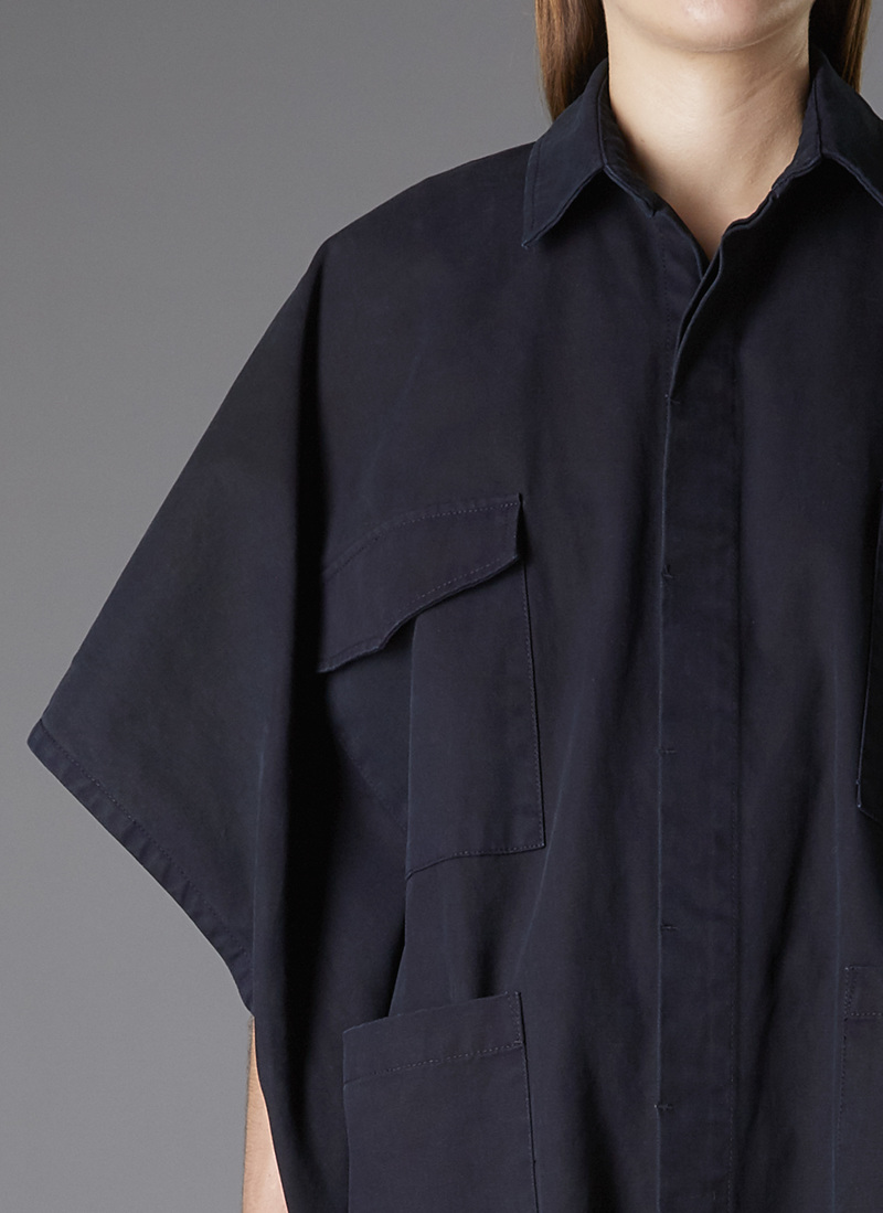 Grei 4 Pocket Shirt Poncho In Black Indigo | Garmentory