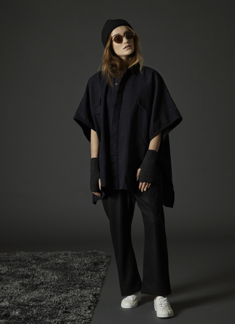 Grei 4 Pocket Shirt Poncho In Black Indigo | Garmentory