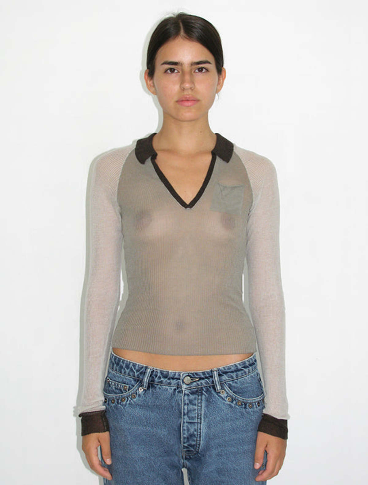 Paloma Wool Torrentbo Open Collar Top - Grey | Garmentory
