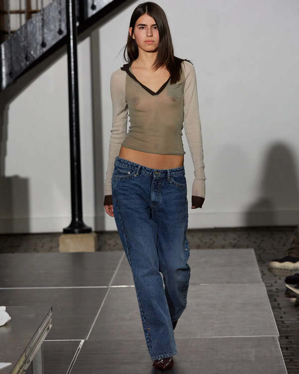 Paloma Wool Torrentbo Open Collar Top - Grey | Garmentory