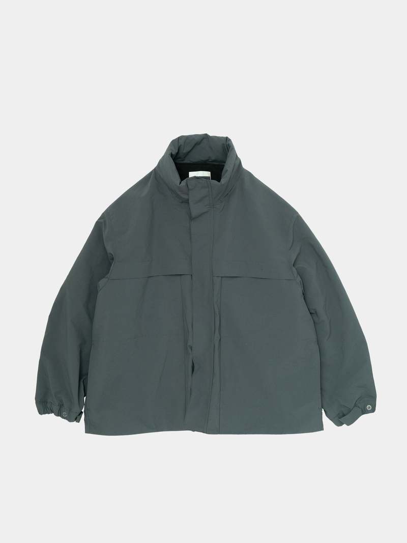 Still By Hand Stand Collar Field Jacket - Blue Grey | Garmentory