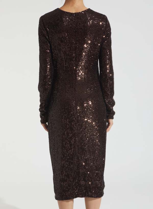 Saint Art New York Harlow Dress - Chocolate Brown Sequin | Garmentory