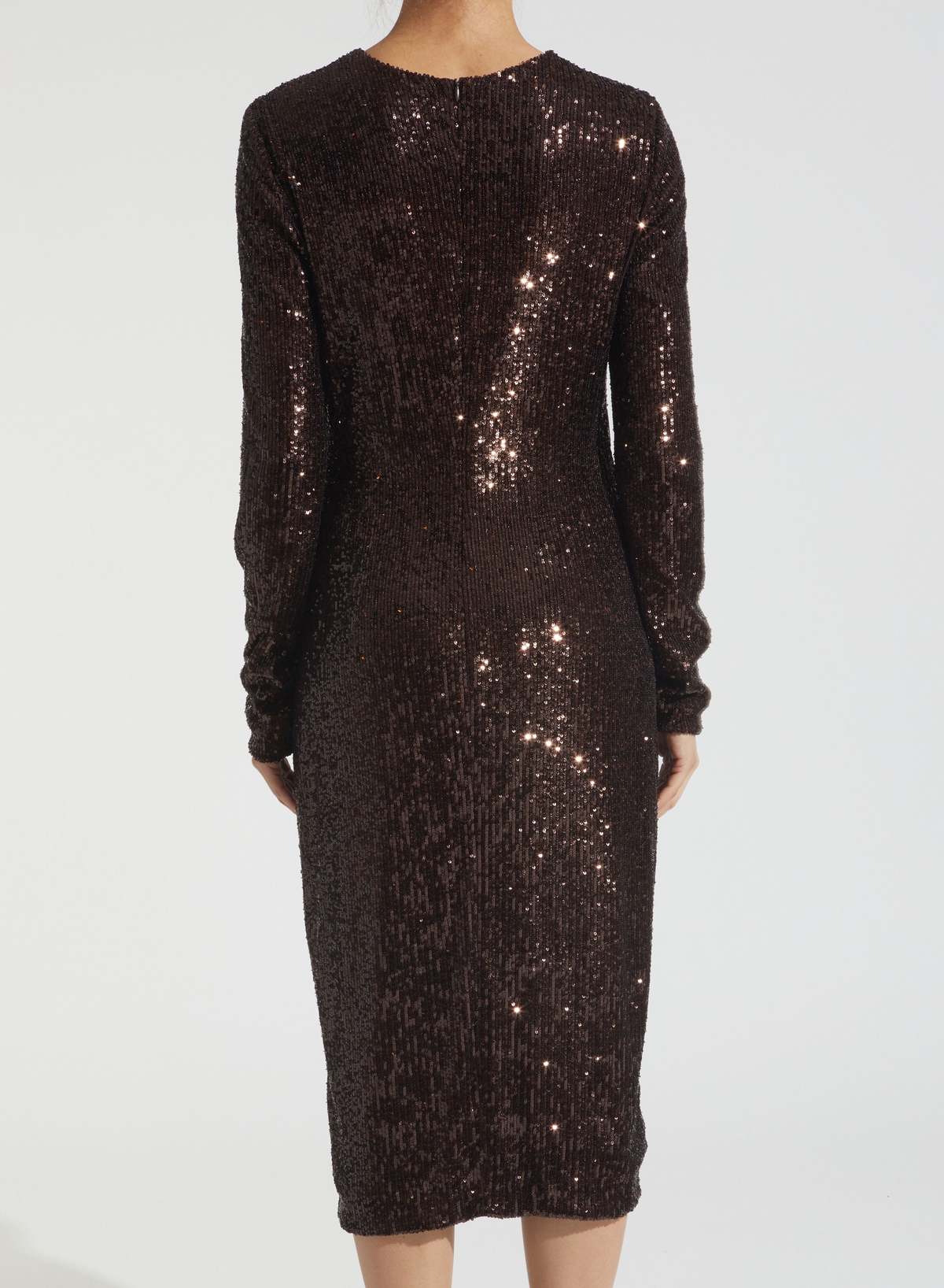 Saint Art New York Harlow Dress - Chocolate Brown Sequin | Garmentory
