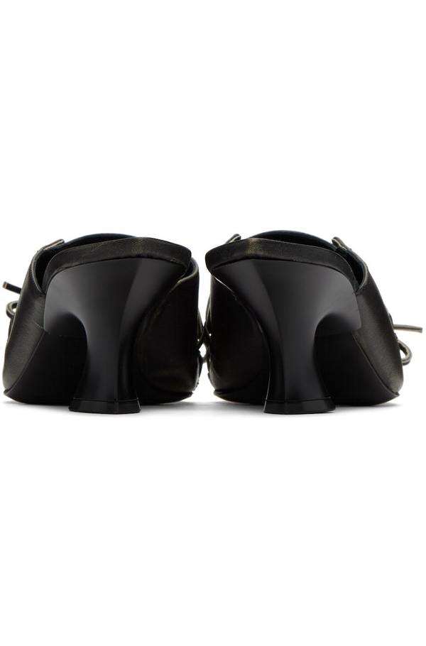 Acne Studios Lace Up Heel Mules - Black | Garmentory