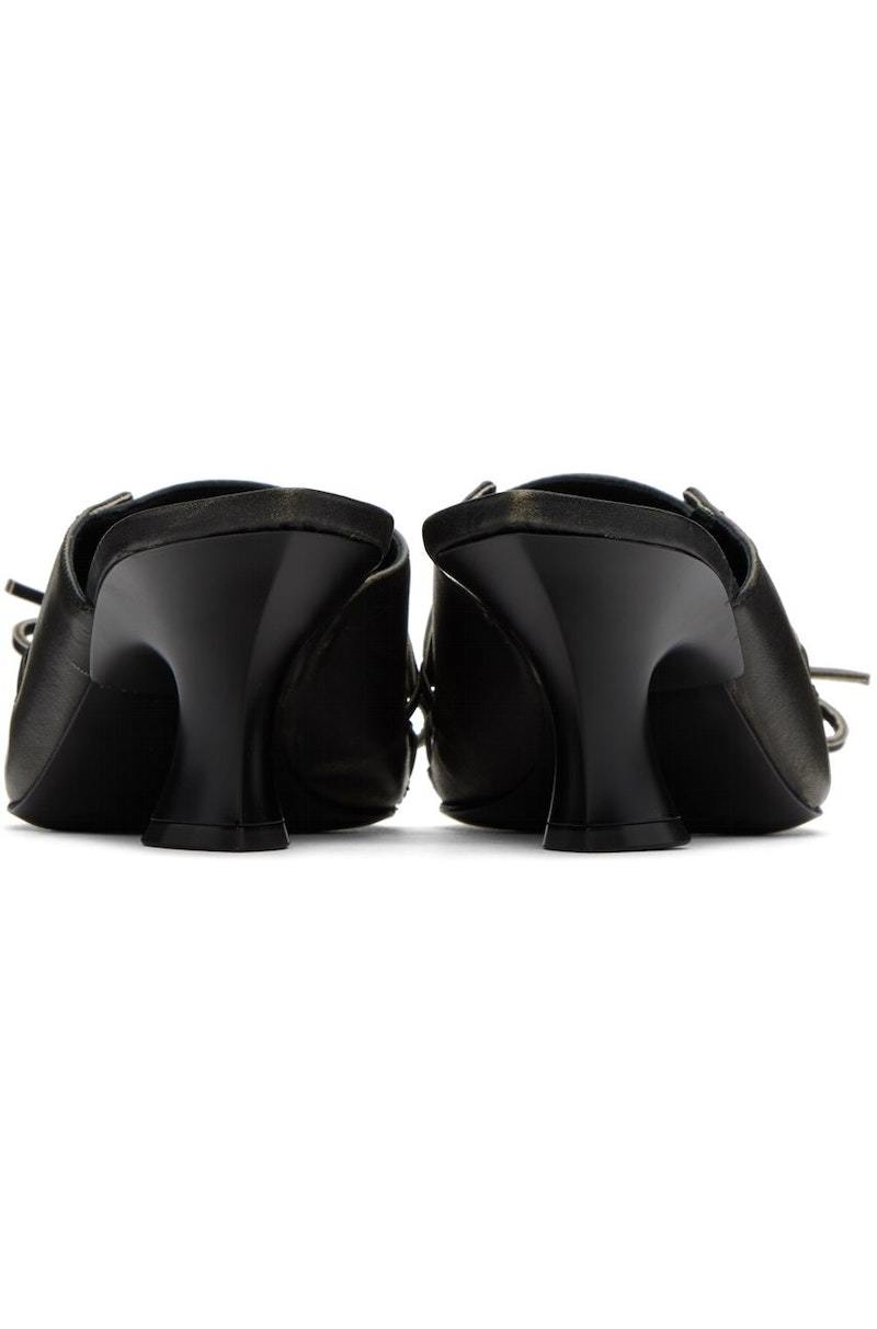 び*る様 Acne Studios ブラック ミュール Acne Studios - Leather buckle mule - Black