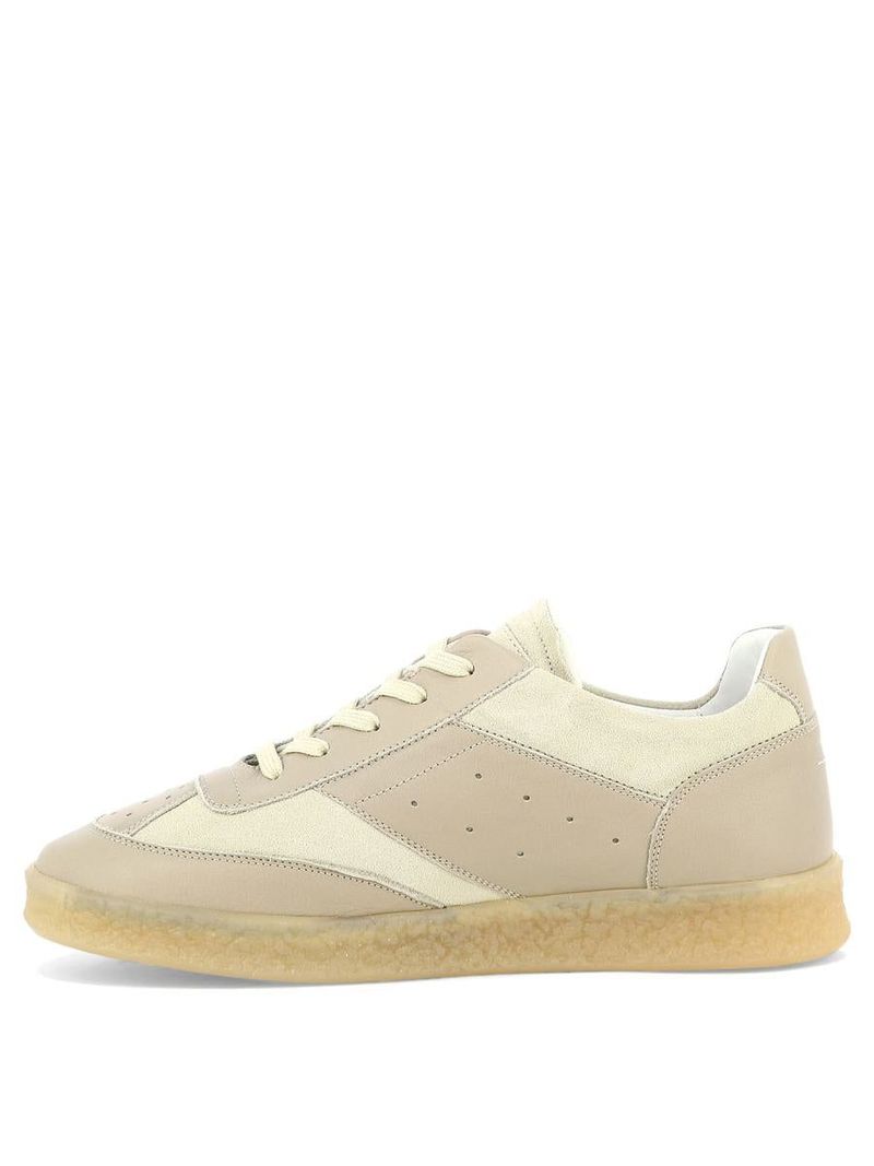スニーカー MM6 MAISON MARGIELA WHITE LEATHER AND SUEDE SNEAKER MM6 Maison Margiela White leather and suede sneaker | TheDoubleF