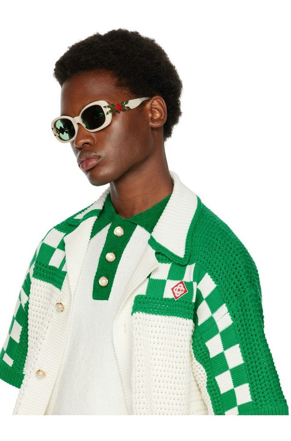 Casablanca Off-White Oval Sunglasses | Garmentory