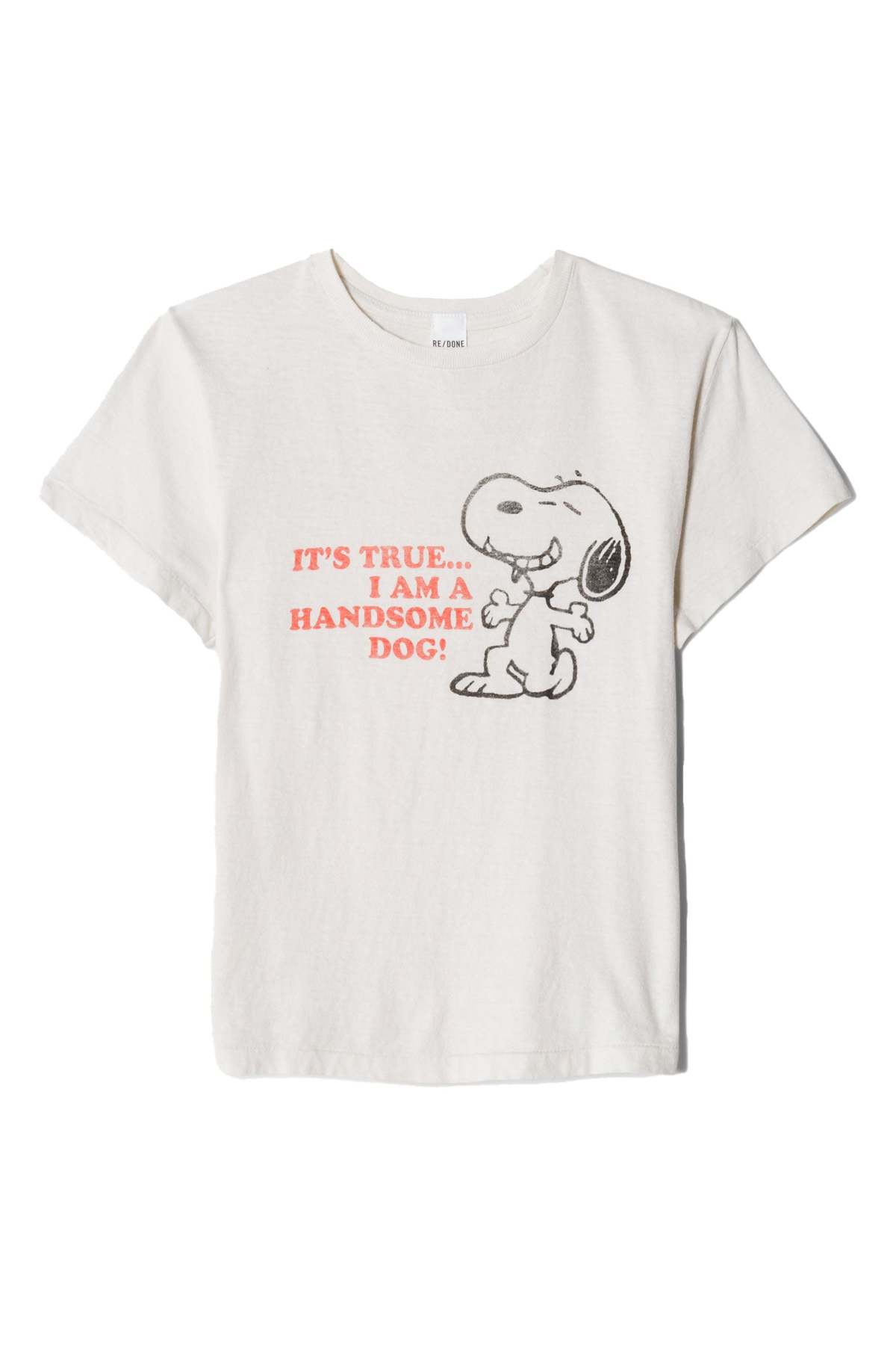 RE/DONE Classic Tee Handsome Snoopy - Vintage White | Garmentory