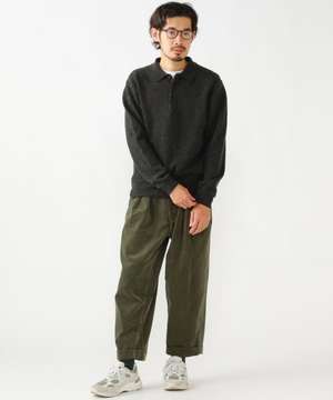 Beams Plus 2 Pleats Tapered Trousers - Dark Green | Garmentory