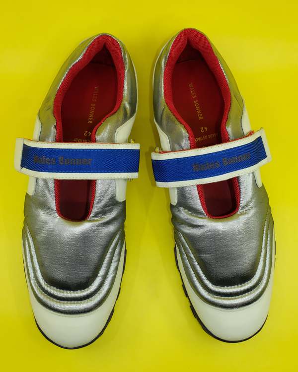 Wales Bonner Silver White Leather Jewel Sneaker White