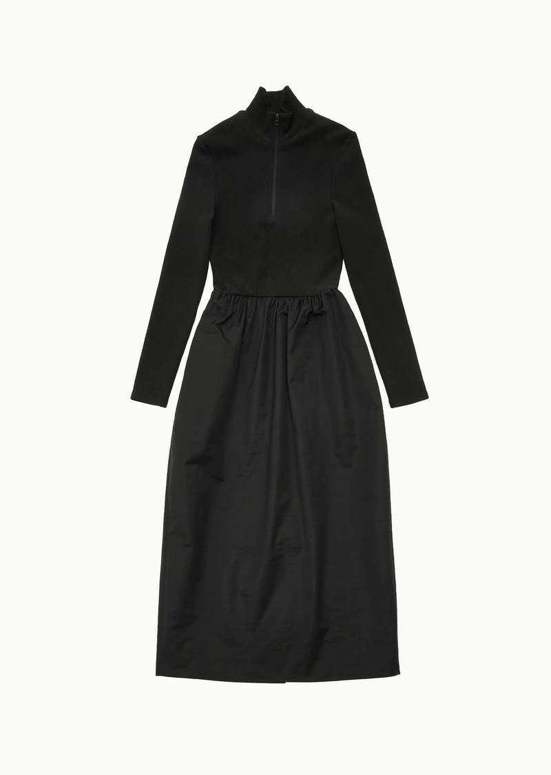【AMOMENTO】23fw HALF ZIP-UP LONG DRESS AMOMENTO Half-zip Dress - Black | Garmentory