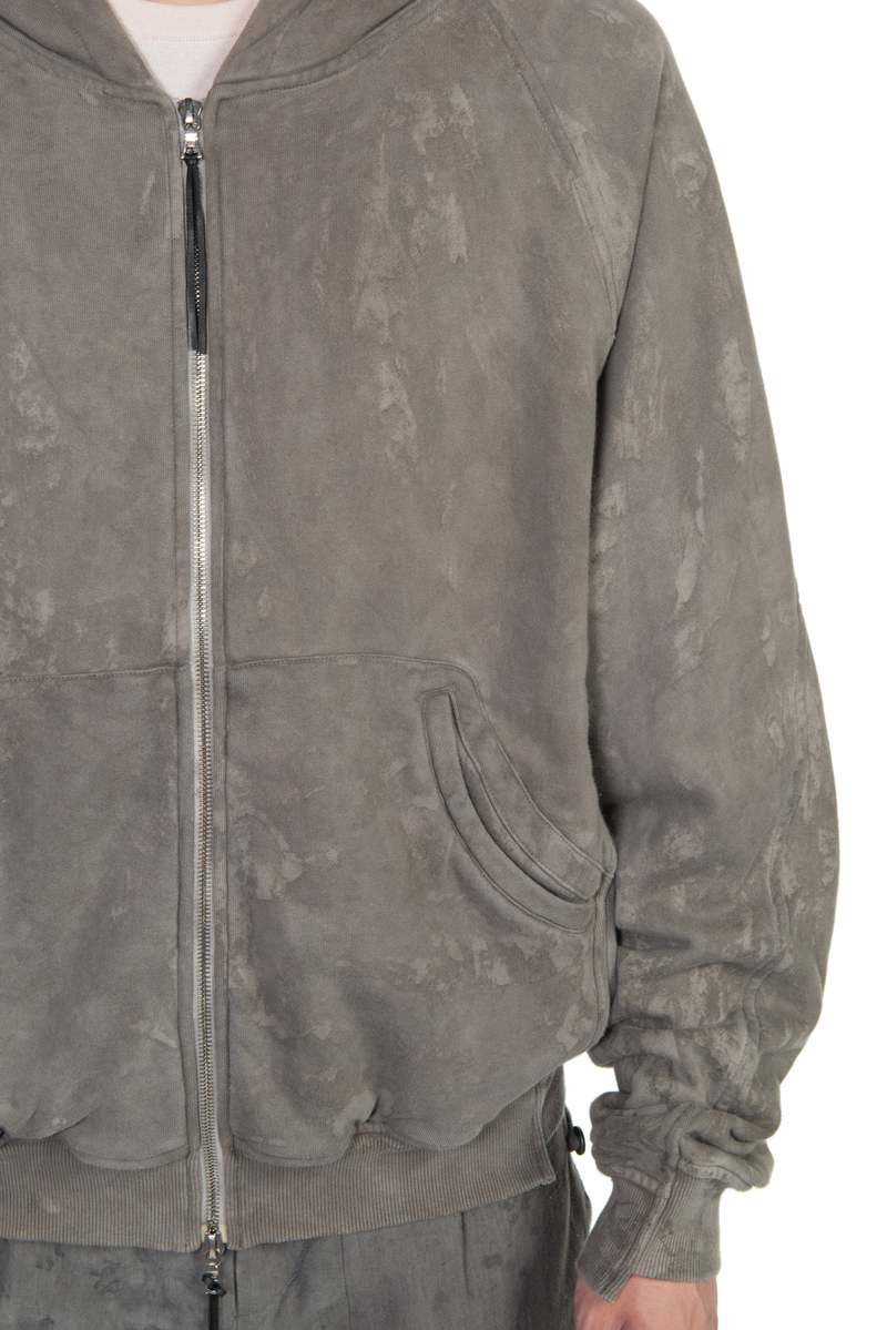 Professor.E Dirt Zip-up - Mud Dyed Grey | Garmentory