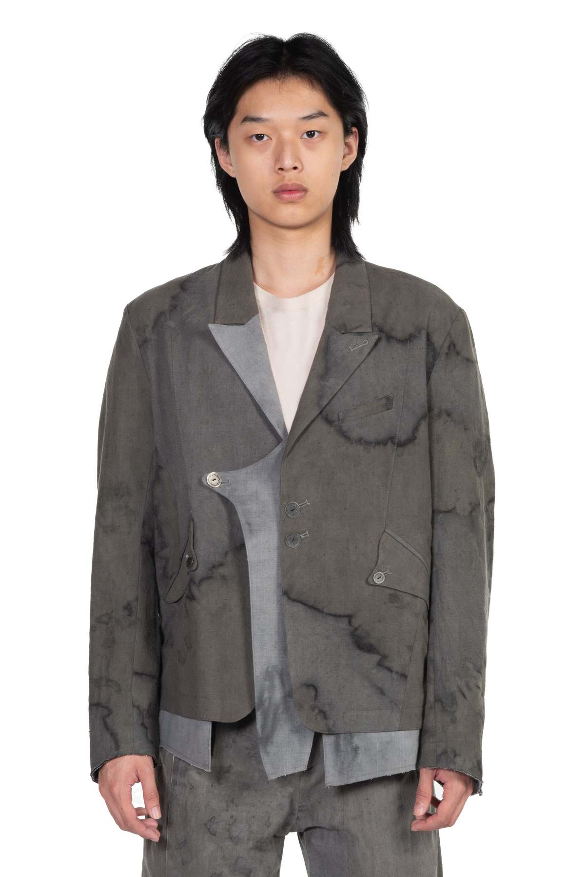 ジャケット・アウター Professor.E Double Layer Blazer Professor.E Double Layer Blazer - Natural Dyed Grey | Garmentory
