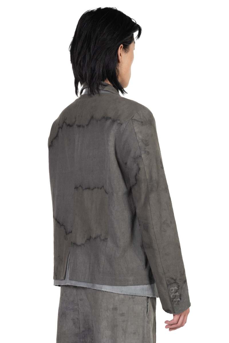 Professor.E Double Layer Blazer - Natural Dyed Grey | Garmentory