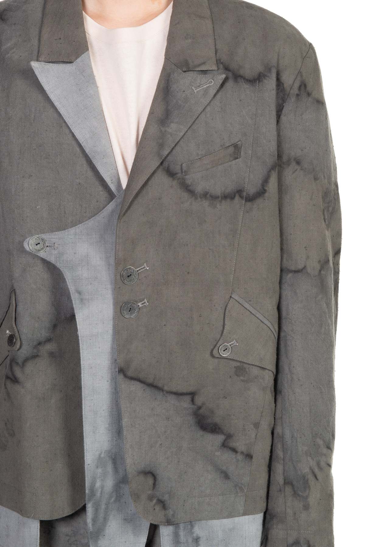 Professor.E Double Layer Blazer - Natural Dyed Grey | Garmentory