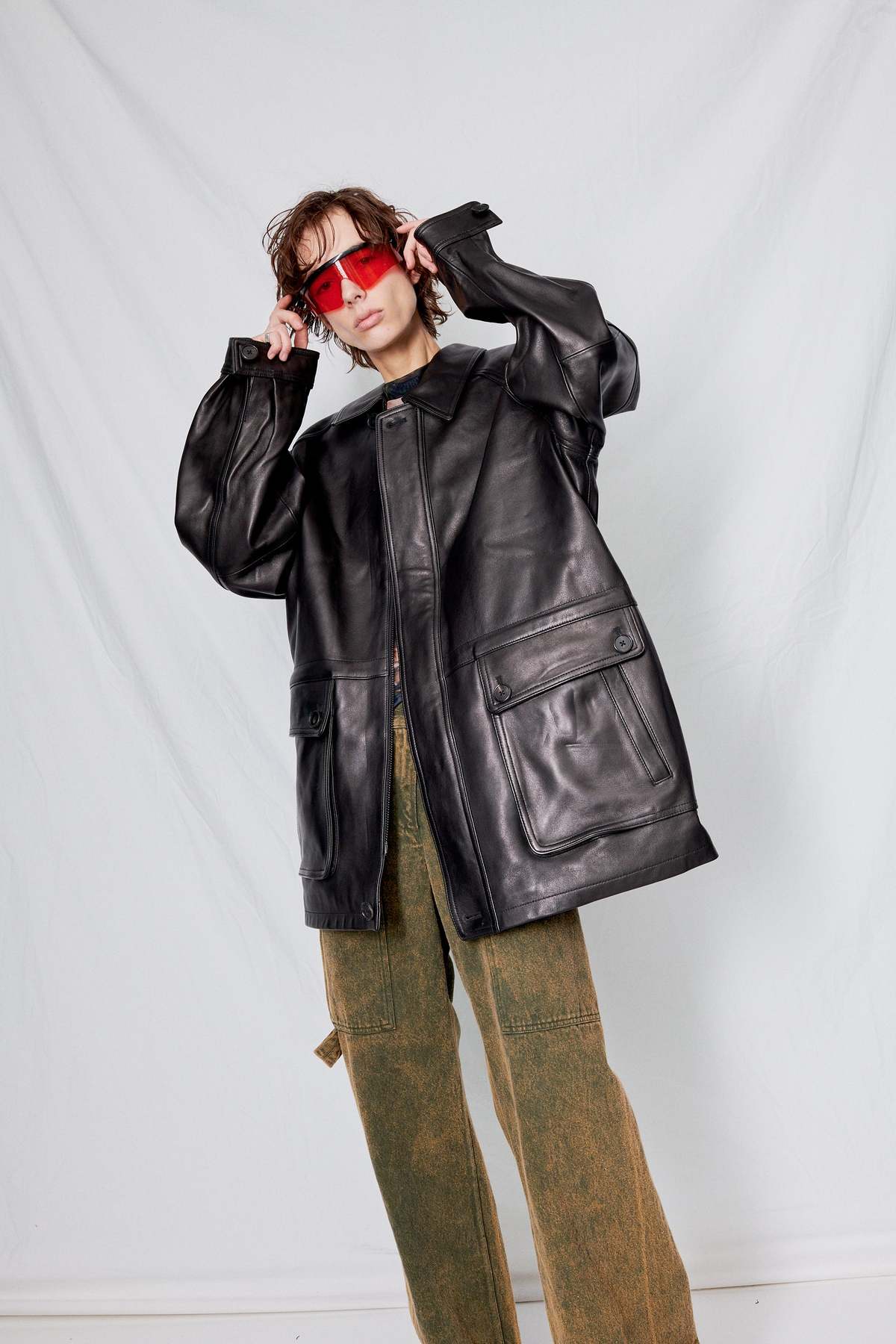 Dunst Lambskin Leather Lily Half Jacket - Black | Garmentory