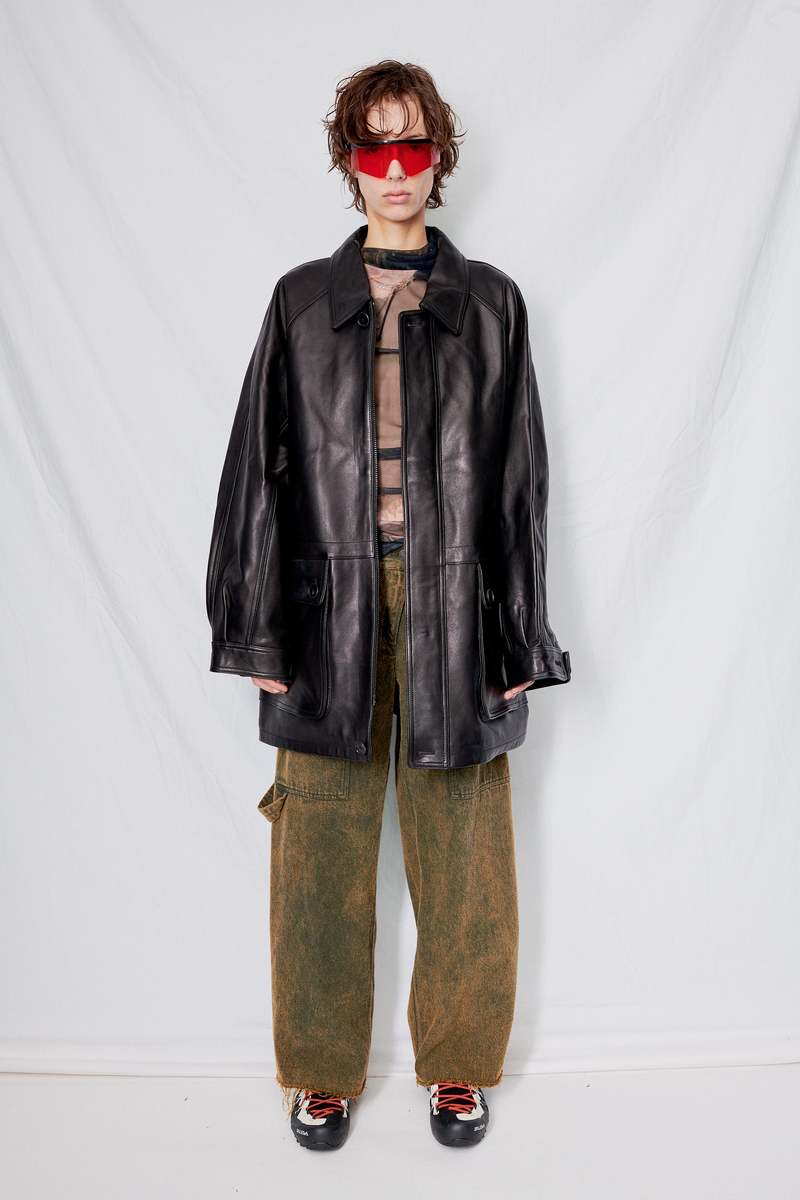Dunst Lambskin Leather Lily Half Jacket - Black | Garmentory