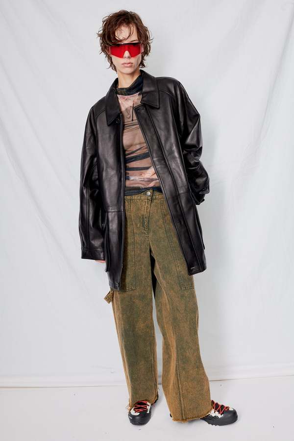 Dunst Lambskin Leather Lily Half Jacket - Black | Garmentory