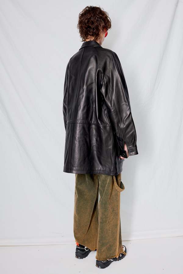Dunst Lambskin Leather Lily Half Jacket - Black | Garmentory
