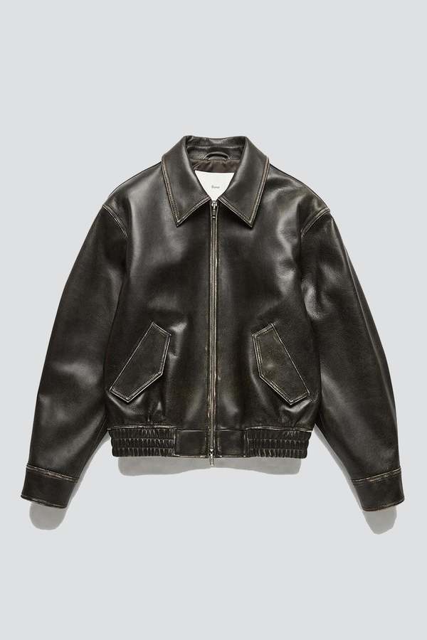 Dunst Brushed Italian Lambskin Leather Blouson - Black
