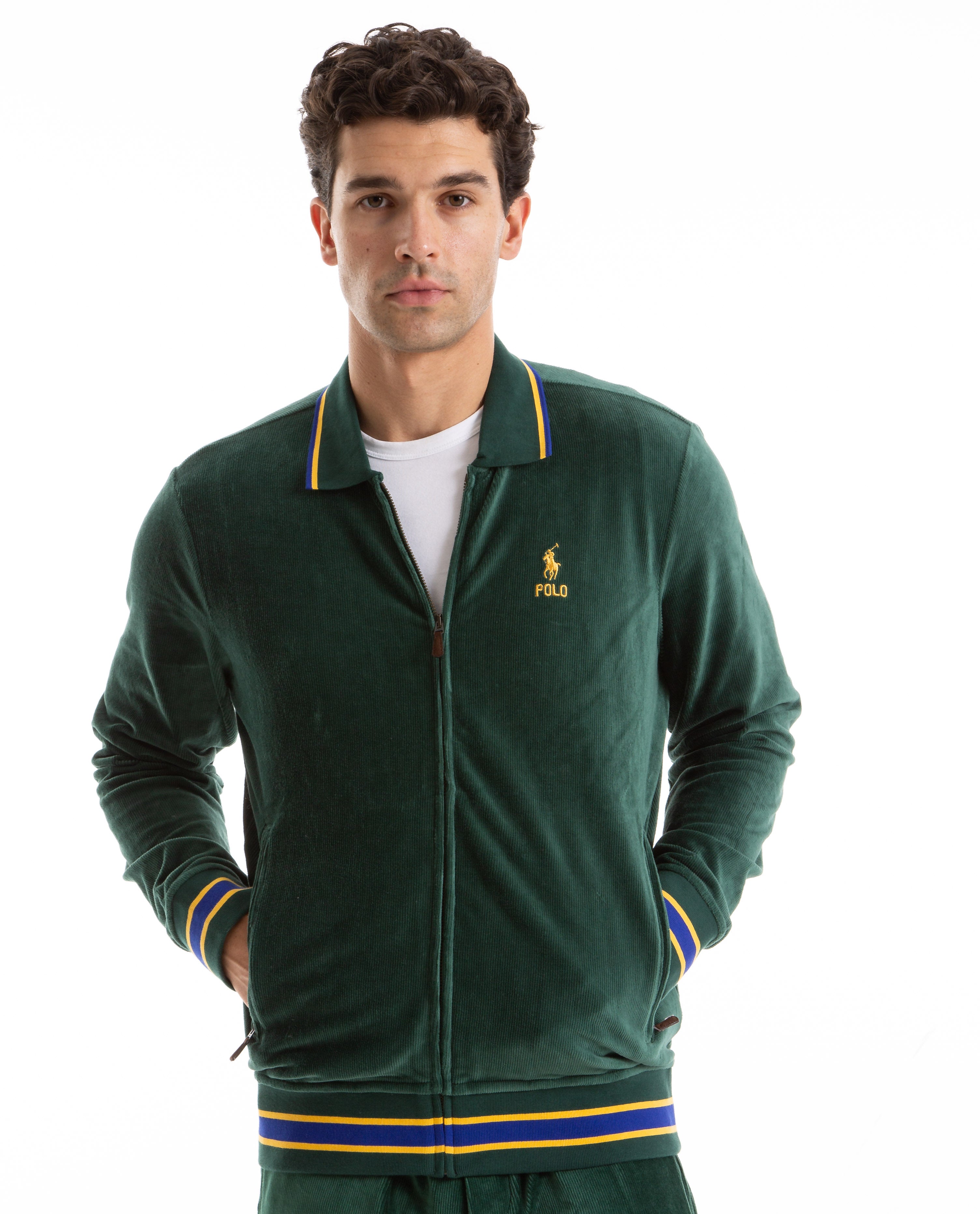 Polo Ralph Lauren Corduroy Full Zip Track Jacket - Green