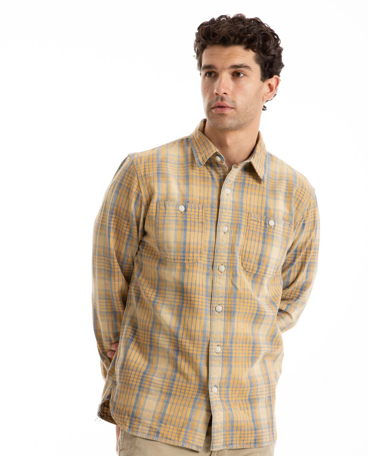 RRL Plaid Farrell Workshirt - Tan | Garmentory