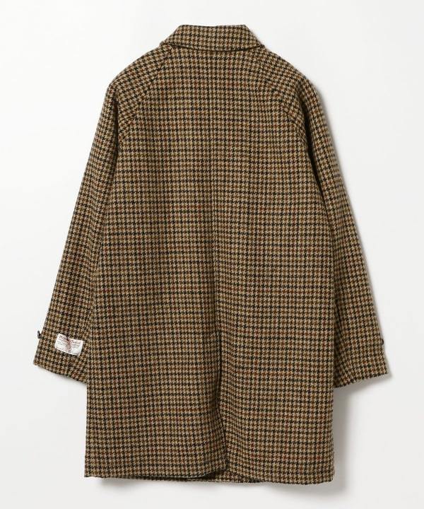 Beams Plus Balmacaan Collar Coat Harris Tweed - GUN CLUB CHK