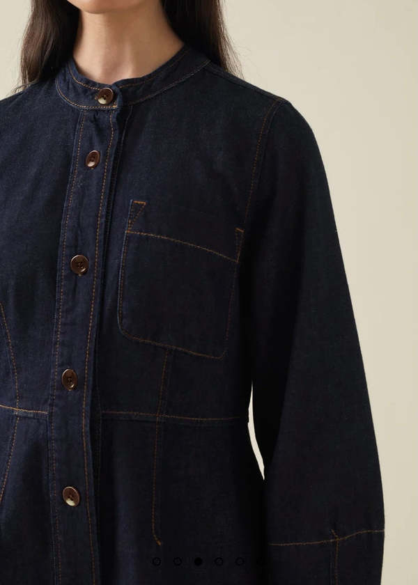 toast denim tunic dress TOAST Denim Neat Shirt Dress