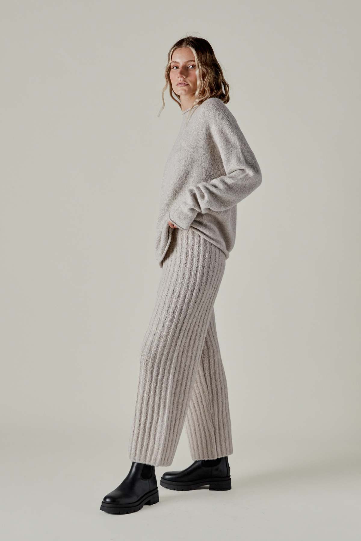 Lauren Manoogian Plush Rib Pants - Putty | Garmentory