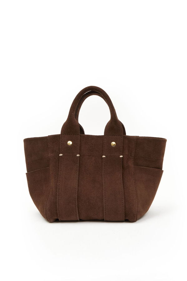 Clare V. Le Petit Box Tote - Chocolate Suede